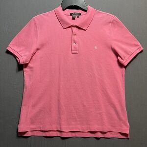 Lauren Ralph Lauren Polo Shirt Womens Large pink Short Sleeve Casual Comfort